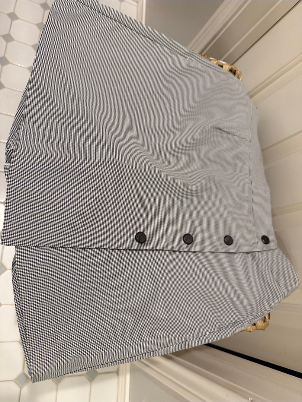 NIVO Golf Black & White Micro-Check Mini Skort with Snap Detail